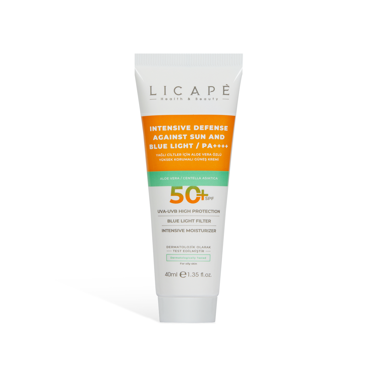 Aloe Vera Extract High Protection +50 Factor Sun Cream for Oily Skin 40ml