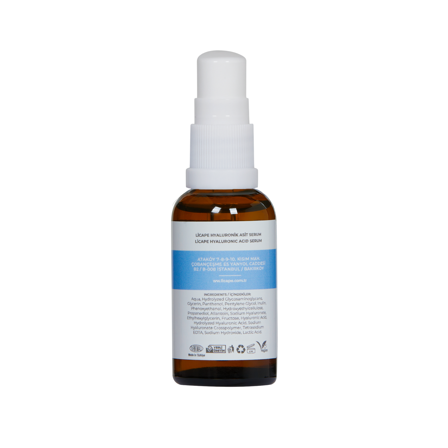 Nemlendirici Aydınlatıcı Dolgunlaştırıcı Hyaluronik Asit Pantenol B5 Peptit Serum