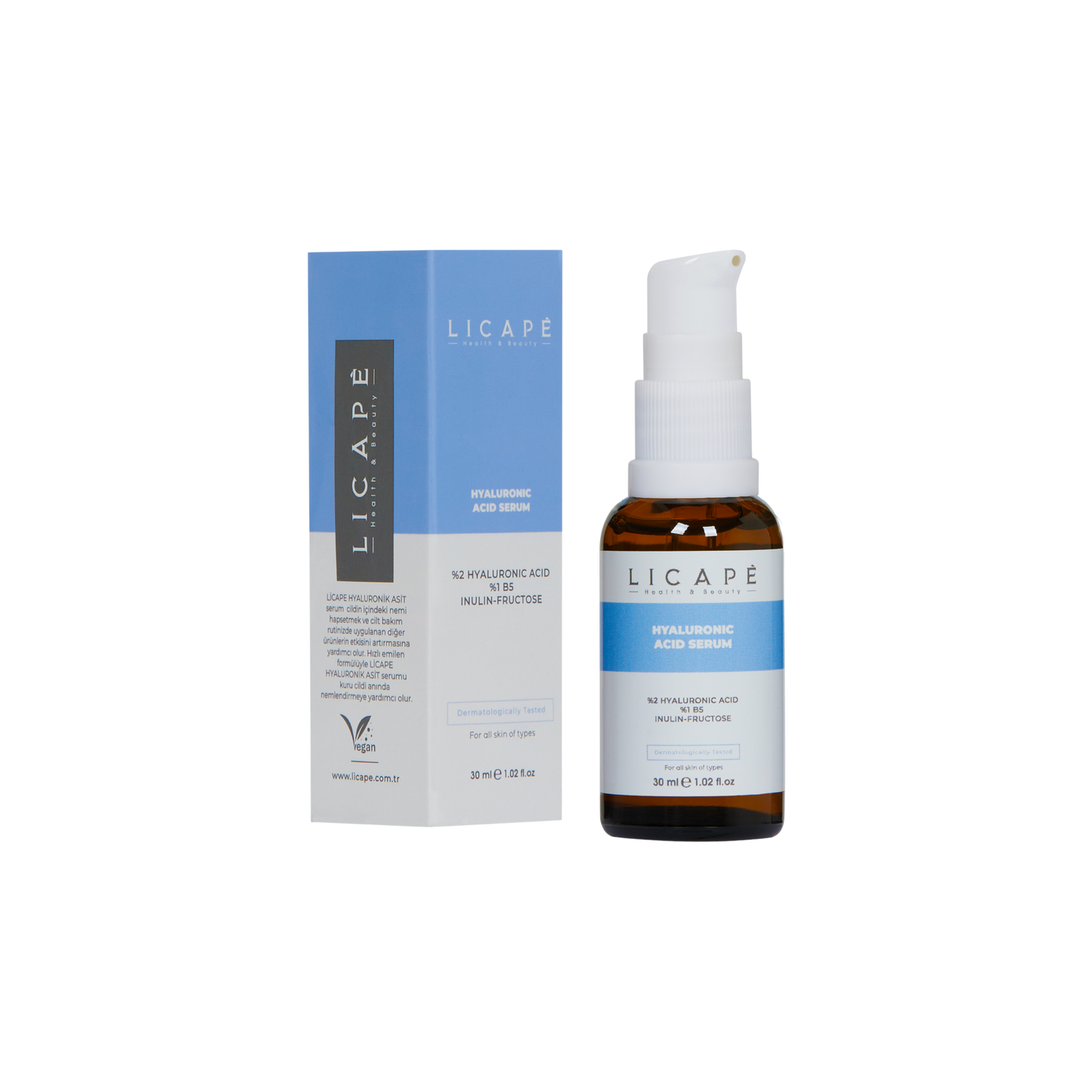 Nemlendirici Aydınlatıcı Dolgunlaştırıcı Hyaluronik Asit Pantenol B5 Peptit Serum