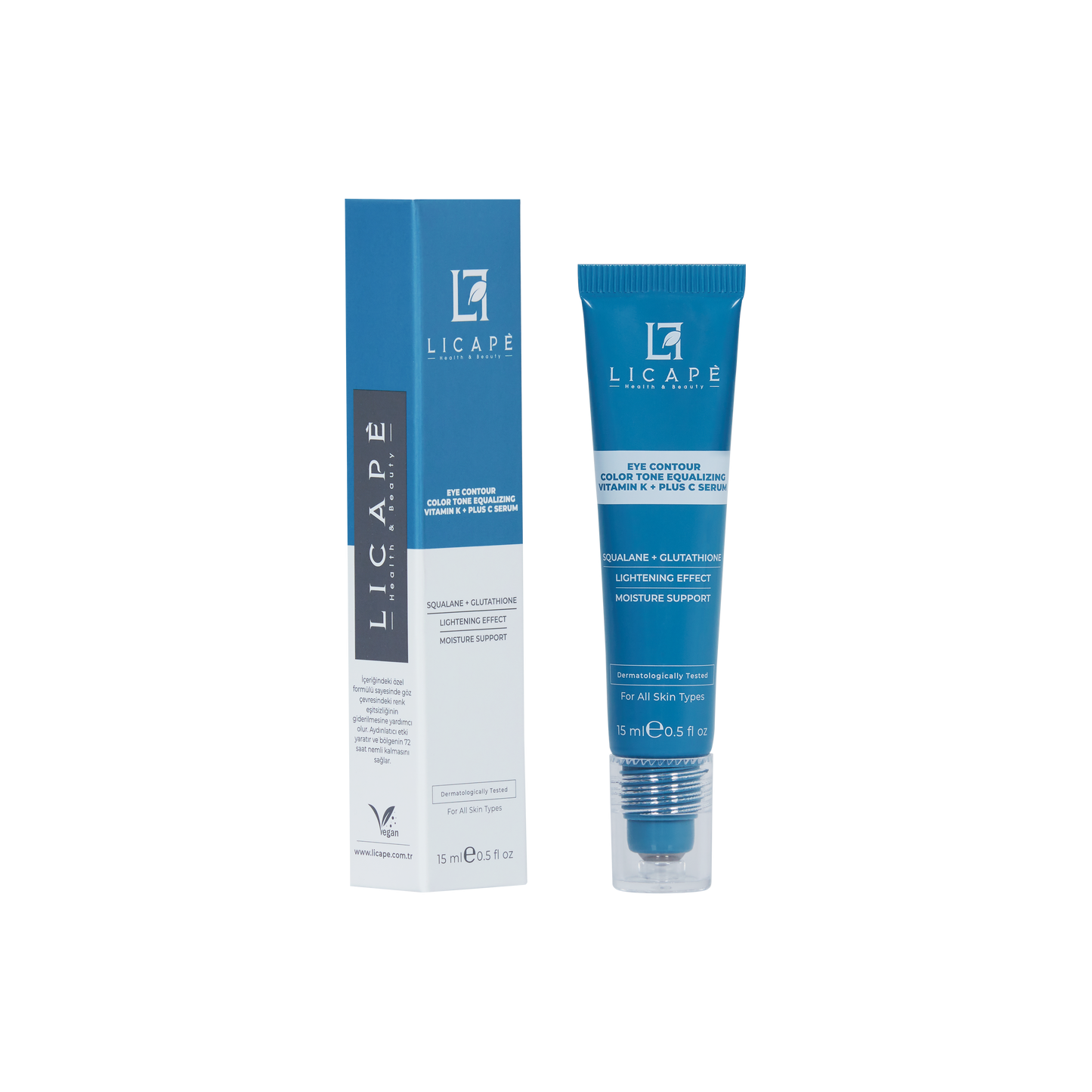 Morluk ve İnce Çizgi Karşıtı, Aydınlatıcı Vitamin K + C Göz Altı Serumu 15 ml