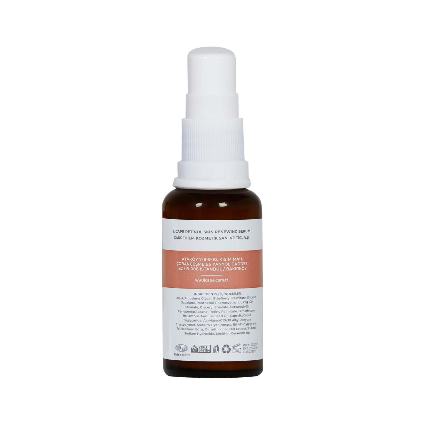 Cilt Yaşlanması Karşıtı Aydınlatıcı Retinol Serum 30ml