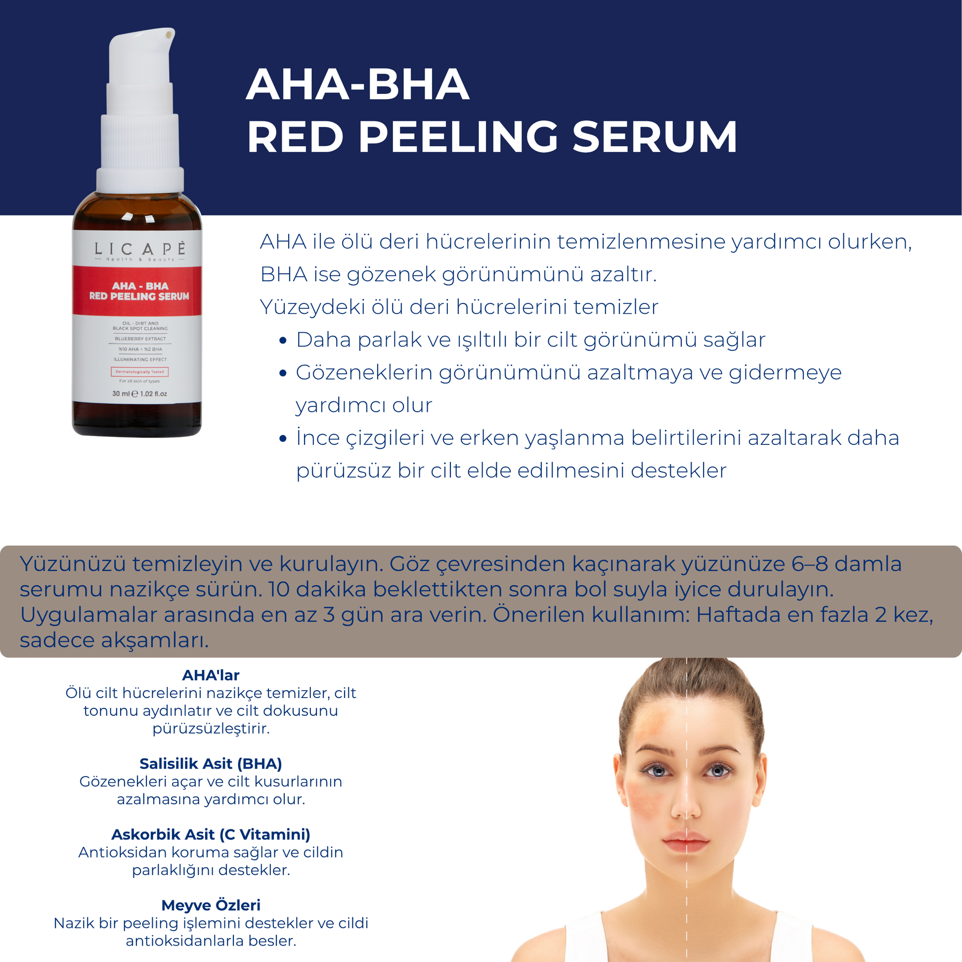 Cilt Canlandırıcı %10 Aha - %2 Bha Red Peeling Serum