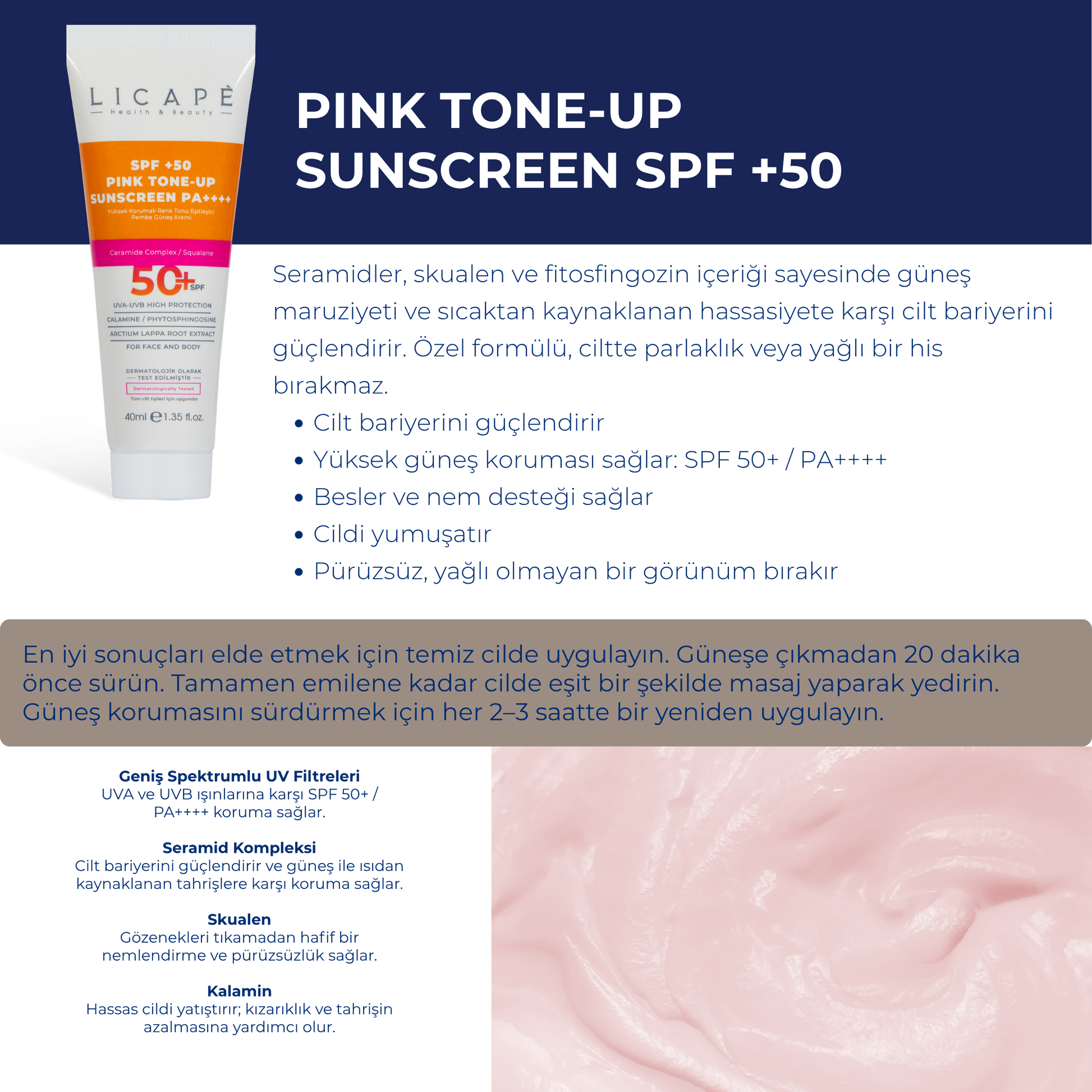 Yüksek Korumalı Renk Tonu Eşitleyici Pembe - Pink Güneş Kremi 40 ml